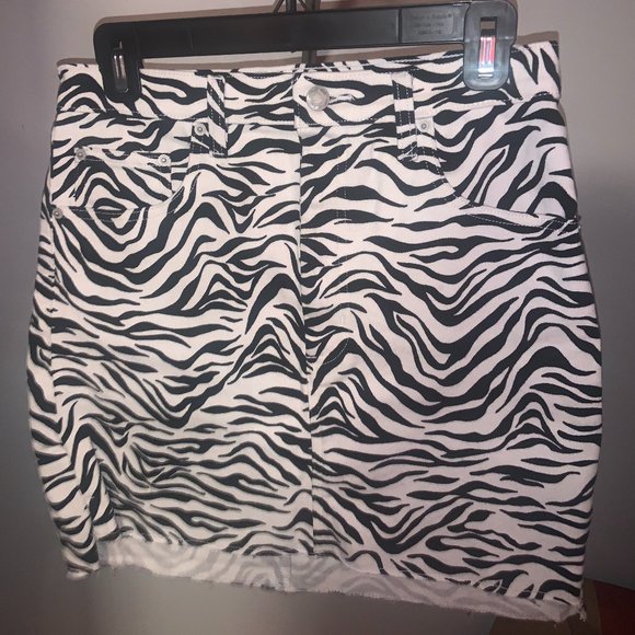 WILFRED FREE zebra print jean skirt - Picture 1 of 2